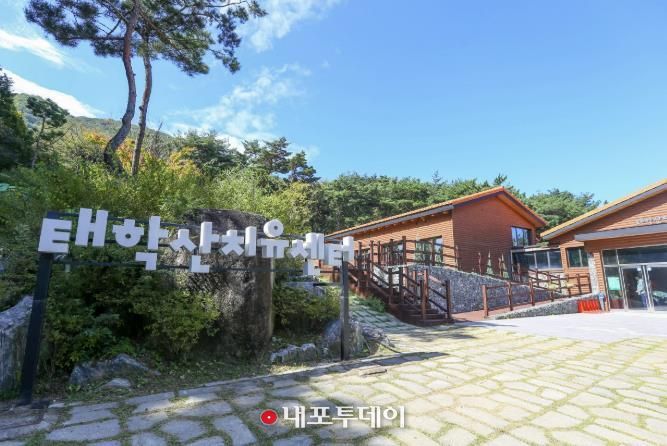천안태학산자연휴양림 산림치유센터 전경.
